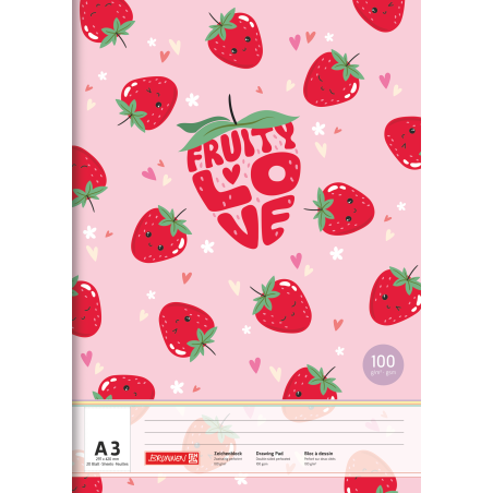 Zeichenblock A3 20 Blatt Fruity Love