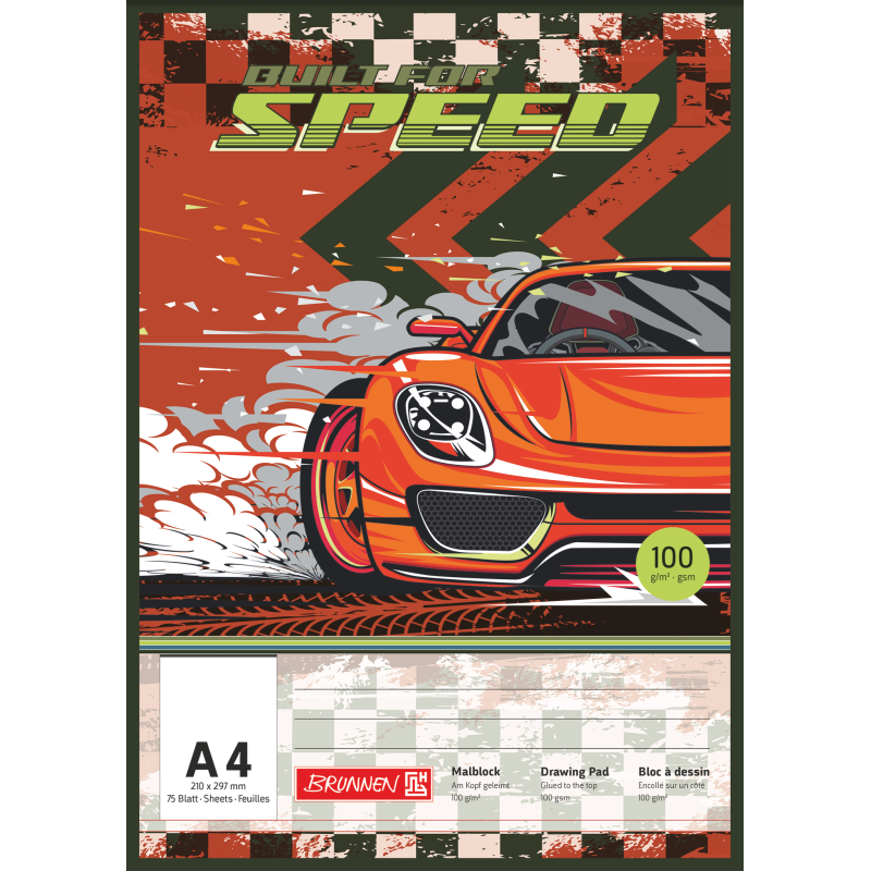 Malblock A4 100 g, 75 Bl. Fast Wheels