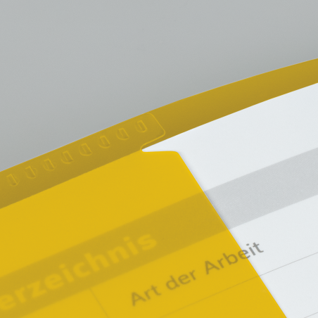 Hefthülle A4 FACT!pp gelb mit Namenschild
