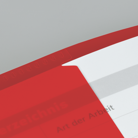 Hefthülle A4 FACT!pp rot mit Namenschild