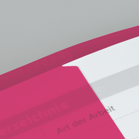 Hefthülle A4 FACT!pp pink mit Namenschild