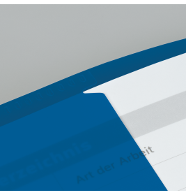 Hefthülle A4 FACT!pp blau mit Namenschild