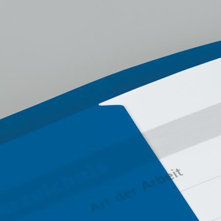 Hefthülle A4 FACT!pp blau mit Namenschild