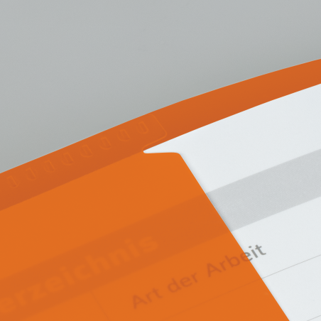 Hefthülle A4 FACT!pp orange mit Namenschild