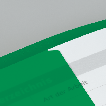 Hefthülle A4 FACT!pp grün mit Namenschild