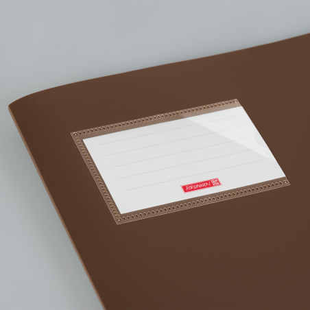 Hefthülle A4 FACT!pp braun mit Namenschild