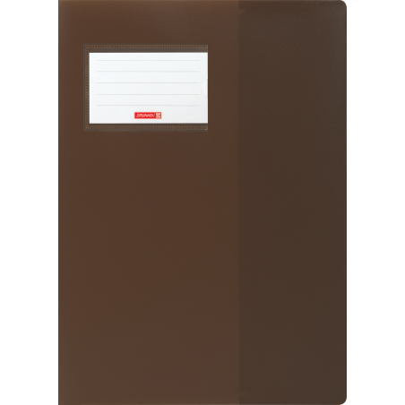 Hefthülle A4 FACT!pp braun mit Namenschild