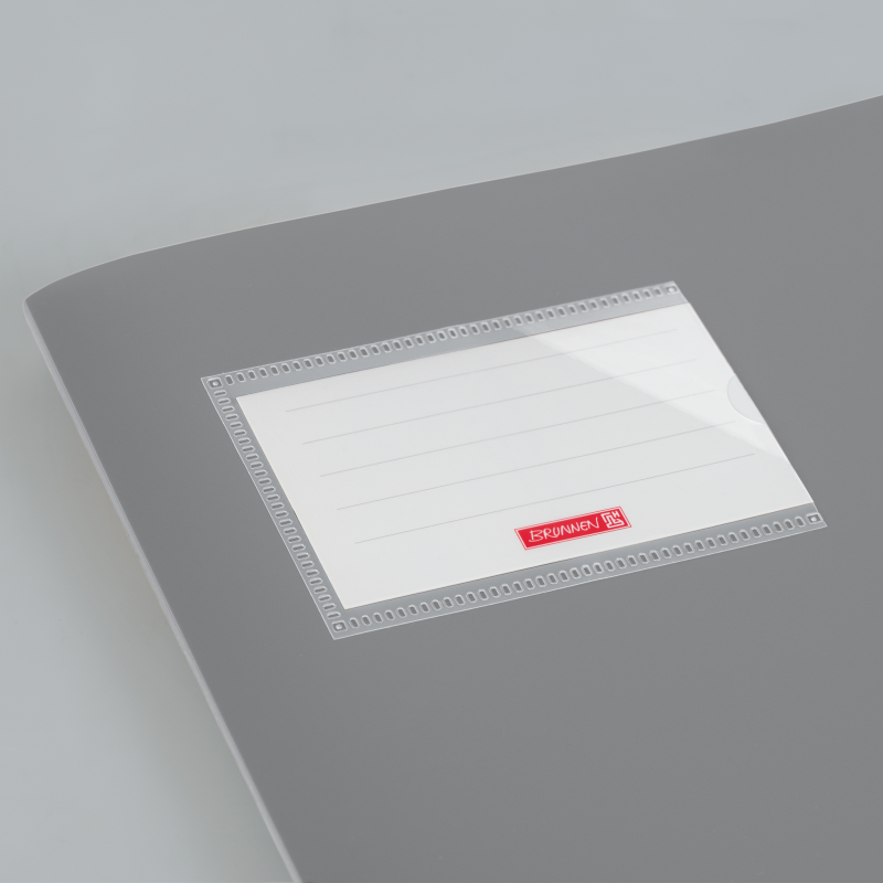 Hefthülle A4 FACT!pp grau mit Namenschild