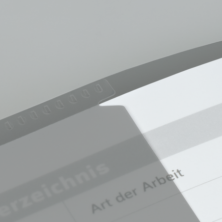 Hefthülle A4 FACT!pp grau mit Namenschild