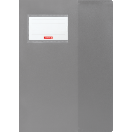 Hefthülle A4 FACT!pp grau mit Namenschild