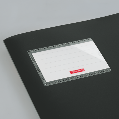 Hefthülle A4 FACT!pp schwarz mit Namenschild