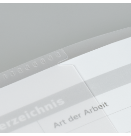 Hefthülle A5 FACT!pp transparent mit Namenschild