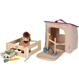 Spielset Pferd mit Stall und Zubehör in der Tasche