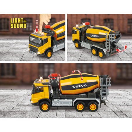 Majorette Volvo FMX Betonmischer 1:64 – Licht & Sound, Die-Cast, ab 3 Jahren