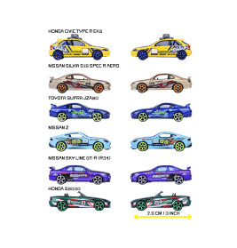 JDM Legends Deluxe Cars, 6-fac h sortiert