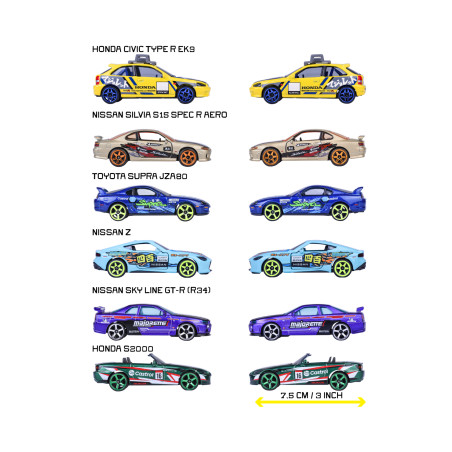 JDM Legends Deluxe Cars, 6-fac h sortiert
