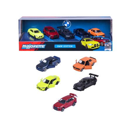 Majorette BMW Edition: Set mit sechs bunten BMW Modellautos aus Metallguss inklusive Verpackung.