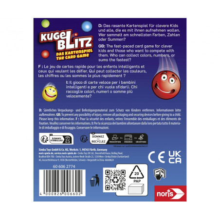 Noris Kugelblitz: Das blitzschnelle Kartenspiel für die ganze Familie ab 6 Jahren (Denkspiel)