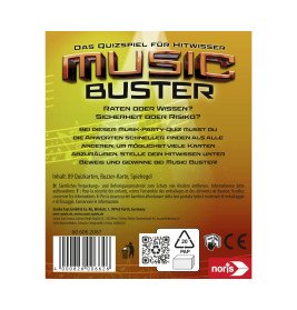 Noris Music Buster – Das musikalische Party-Quiz Kartenspiel ab 12 Jahren (606062067)