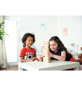 Deluxe Tip-Tower Familienspiel aus Holz – Klassisches Stapel- & Geschicklichkeitsspiel für 2-6 Spieler ab 6 Jahren