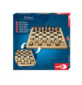 Deluxe Schach & Dame Set aus Holz | Hochwertiges Strategiespiel