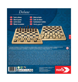 Deluxe Schach & Dame Set aus Holz | Hochwertiges Strategiespiel