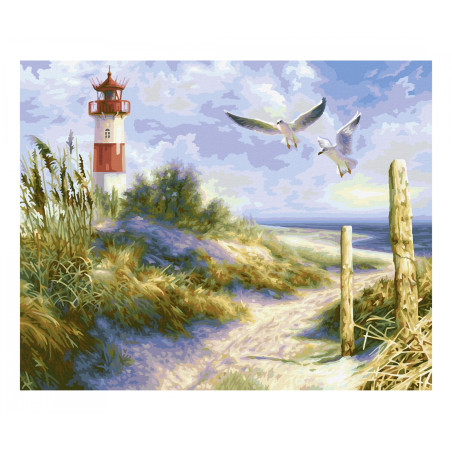 Schipper Malen nach Zahlen Dünenlandschaft mit Leuchtturm Sylt 40x50cm