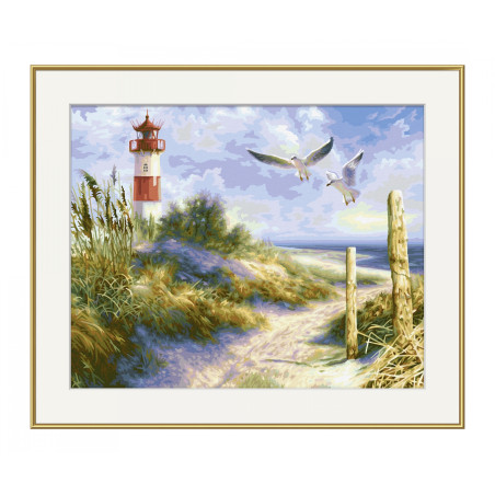Schipper Malen nach Zahlen Dünenlandschaft mit Leuchtturm Sylt 40x50cm