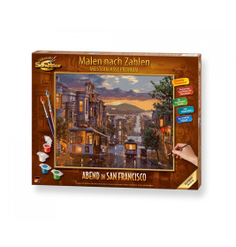 Schipper Malen nach Zahlen – Abendstimmung in San Francisco 40x50 cm | Ölgemälde-Effekt | Ab 14 Jahren
