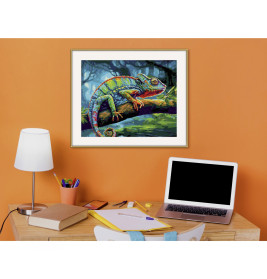 Schipper Malen nach Zahlen Chamäleon 40x50 cm auf Leinwand – Premium Acrylfarben DIY