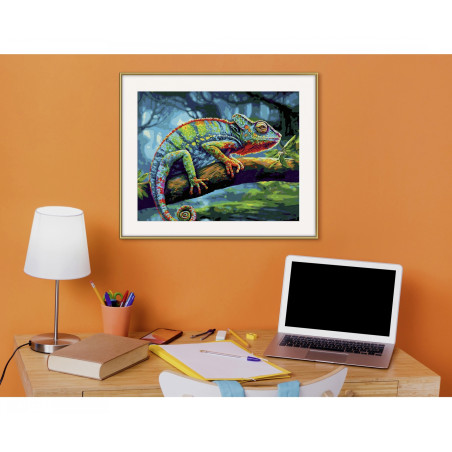 Schipper Malen nach Zahlen Chamäleon 40x50 cm auf Leinwand – Premium Acrylfarben DIY