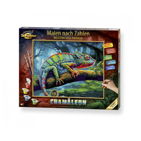 Schipper Malen nach Zahlen Chamäleon 40x50 cm auf Leinwand – Premium Acrylfarben DIY