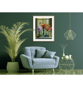 Schipper Malen nach Zahlen Blumenliebe 40x50 cm Leinwand – Premium Acrylfarben für Erwachsene