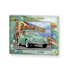Schipper Malen nach Zahlen – VW Käfer 40x50 cm | Nostalgisches Oldtimer Motiv | Ideal ab 14 Jahren