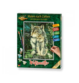 Schipper Malen nach Zahlen Wolfsmutter – Kreativität & Entspannung | MNZ Malkit 24x30cm