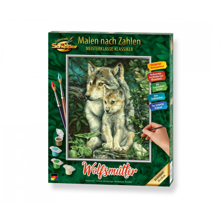 Schipper Malen nach Zahlen Wolfsmutter – Kreativität & Entspannung | MNZ Malkit 24x30cm