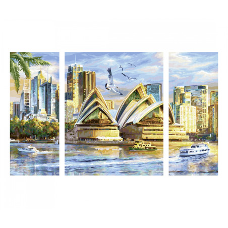 Schipper Malen nach Zahlen Sydney Triptychon | Opernhaus Australien 50x80cm