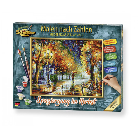 Schipper Malen nach Zahlen – Spaziergang im Herbst 24x30 cm | Stimmungsvolles Herbstmotiv | Ab 14 Jahre