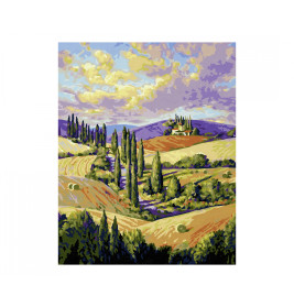 Schipper Malen nach Zahlen – Zypressenallee 24x30 cm | Toskana Landschaft | Traumhaftes Italienmotiv