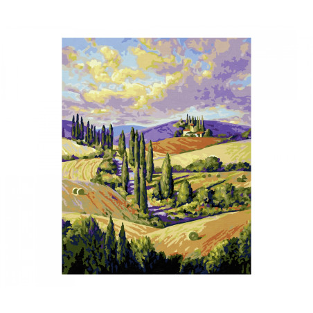 Schipper Malen nach Zahlen – Zypressenallee 24x30 cm | Toskana Landschaft | Traumhaftes Italienmotiv