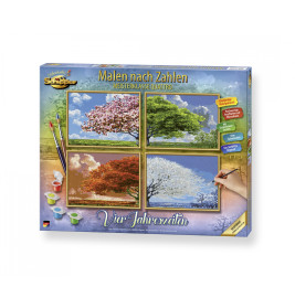 Schipper Malen nach Zahlen Vier Jahreszeiten Quattro – 4 x 18x24 cm Landschaften Malkarton