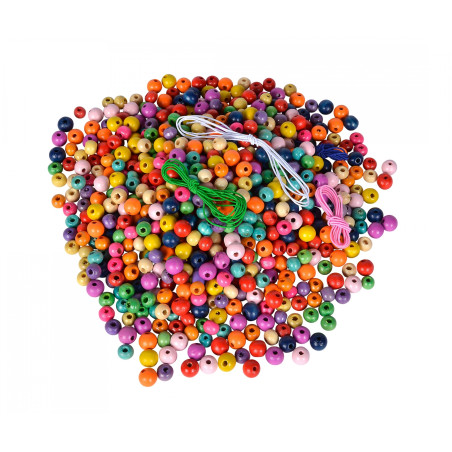 Eichhorn Holzperlen-Set im Eimer – 800 Teile Bastelspaß für kreativen Kinderschmuck