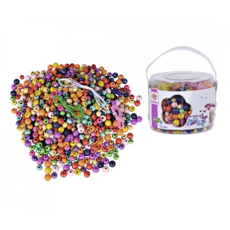 Eichhorn Holzperlen-Set im Eimer – 800 Teile Bastelspaß für kreativen Kinderschmuck