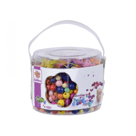 Eichhorn Holzperlen-Set im Eimer – 800 Teile Bastelspaß für kreativen Kinderschmuck