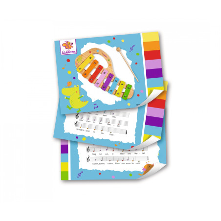 Eichhorn Holz Xylophon 8 Töne für Kinder inklusive Liederbuch – Musikalische Früherziehung