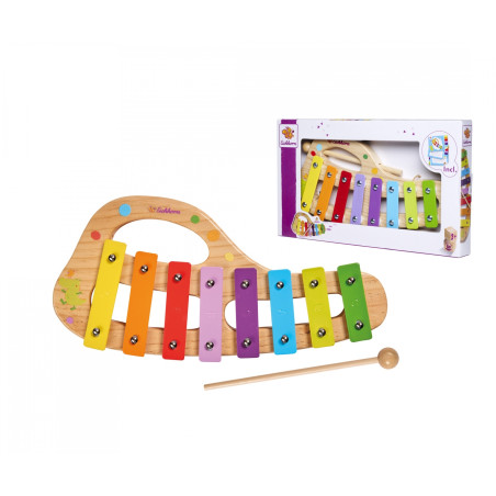 Eichhorn Holz Xylophon 8 Töne für Kinder inklusive Liederbuch – Musikalische Früherziehung