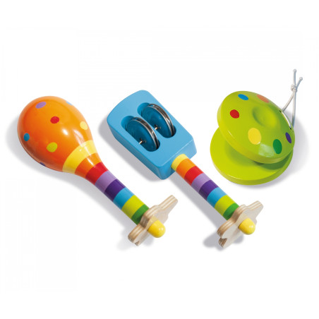 Eichhorn Musik Set Baby Holz – Rassel Maraca Kastagnette für Kleinkind