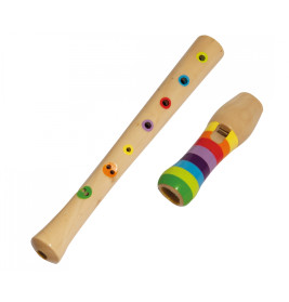 Eichhorn Musik Holzflöte 32cm – Mit Liederbuch & Farbmarkierungen ab 4 Jahren