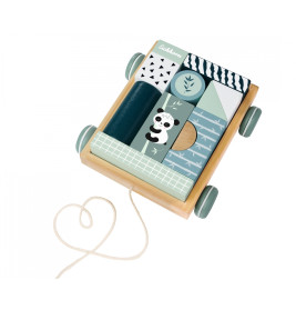 Eichhorn Bauwagen mit 11 Bausteinen | Holzspielzeug ab 1 Jahr