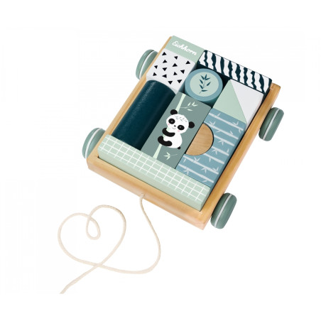 Eichhorn Bauwagen mit 11 Bausteinen | Holzspielzeug ab 1 Jahr